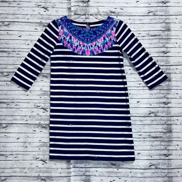 Lilly Pulitzer Mini Bay Dress Island Medallion Stripe - Picture 1 of 12